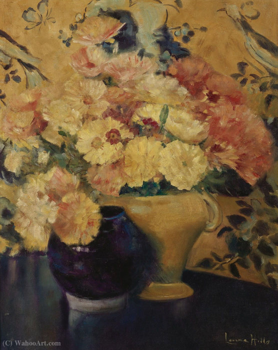 Wikioo.org - The Encyclopedia of Fine Arts - Painting, Artwork by Laura Coombs Hills - Still Life with Flowers