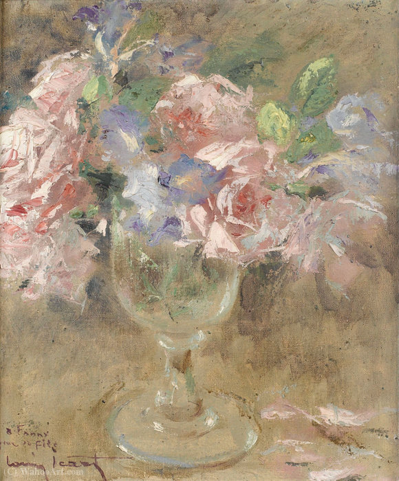 WikiOO.org - Enciclopédia das Belas Artes - Pintura, Arte por Louis Icart - Roses and Iris