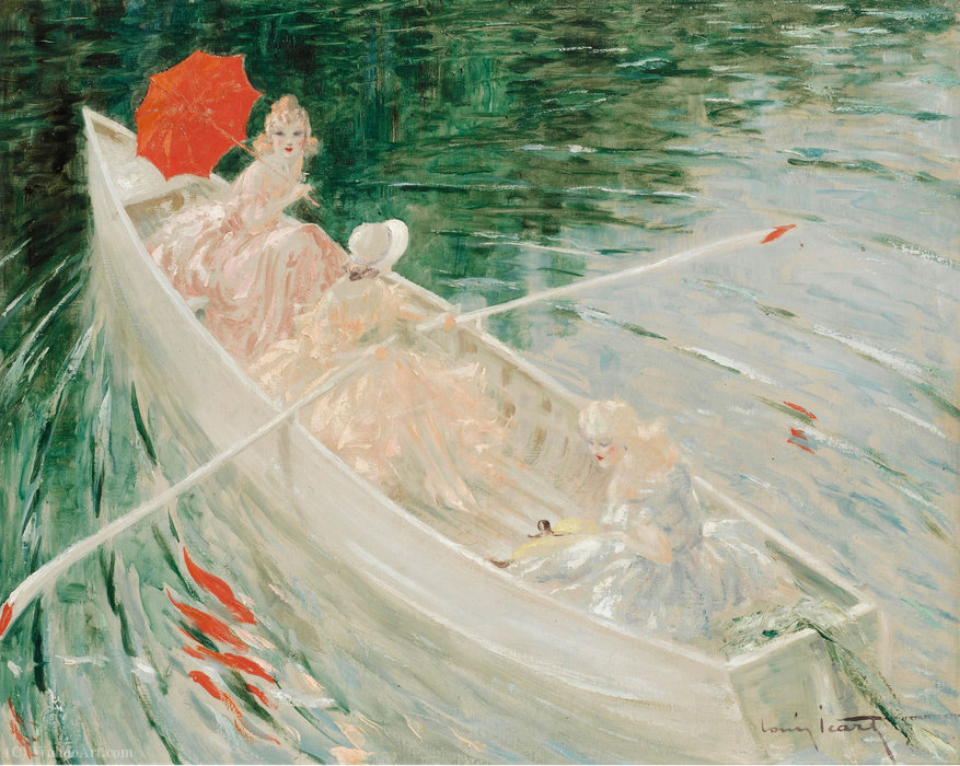 WikiOO.org - Güzel Sanatlar Ansiklopedisi - Resim, Resimler Louis Icart - The boat
