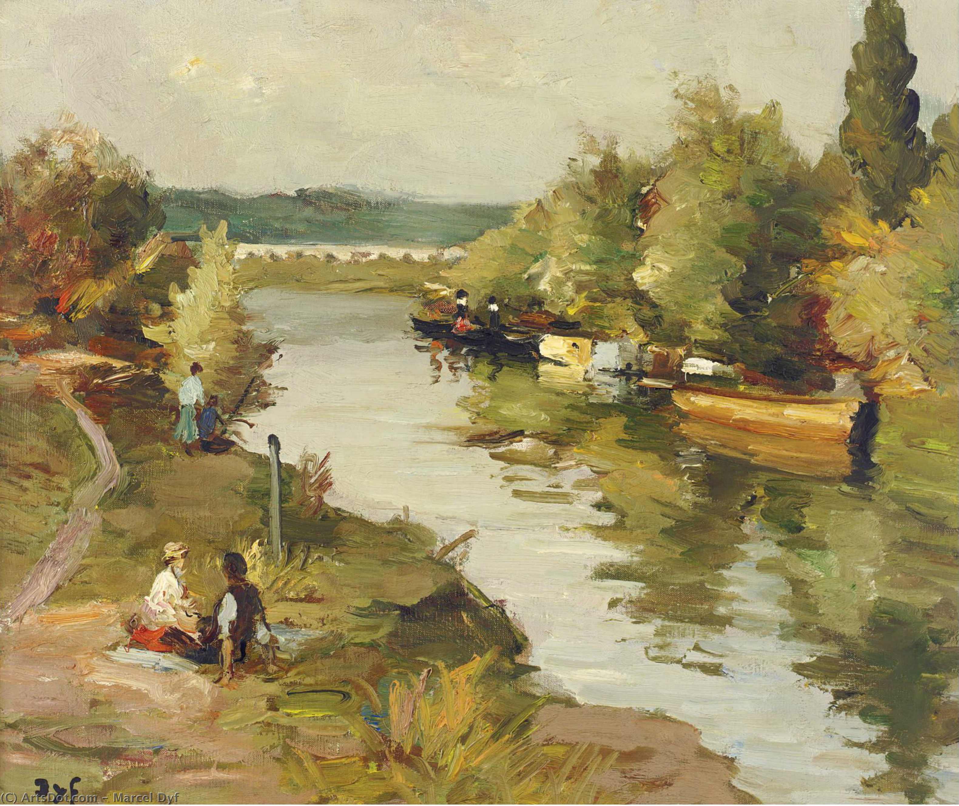 Wikioo.org - Bách khoa toàn thư về mỹ thuật - Vẽ tranh, Tác phẩm nghệ thuật Marcel Dyf - River at Amoureux, (1955)