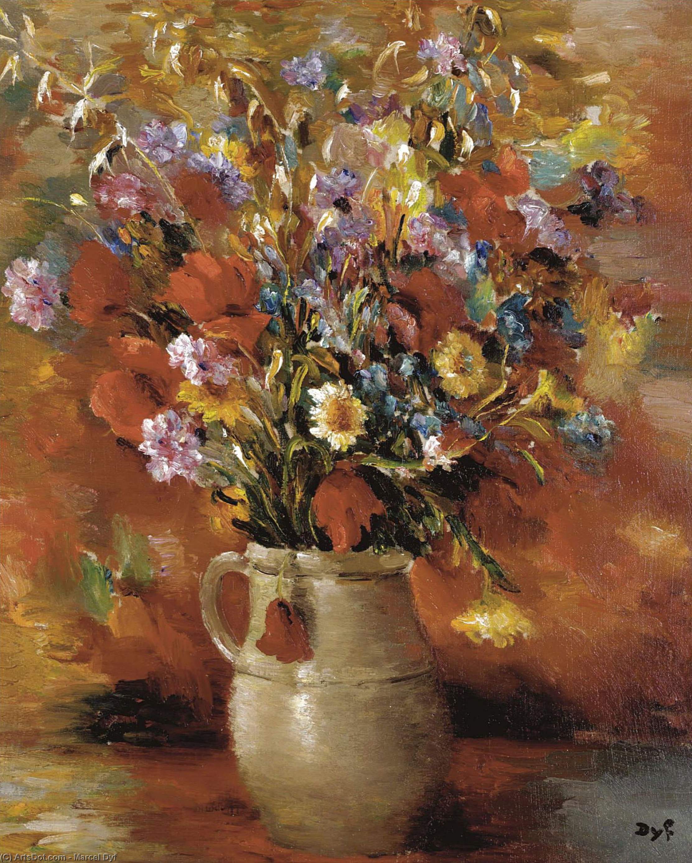 Wikioo.org - The Encyclopedia of Fine Arts - Painting, Artwork by Marcel Dyf - Vase of Flowers, (1935)