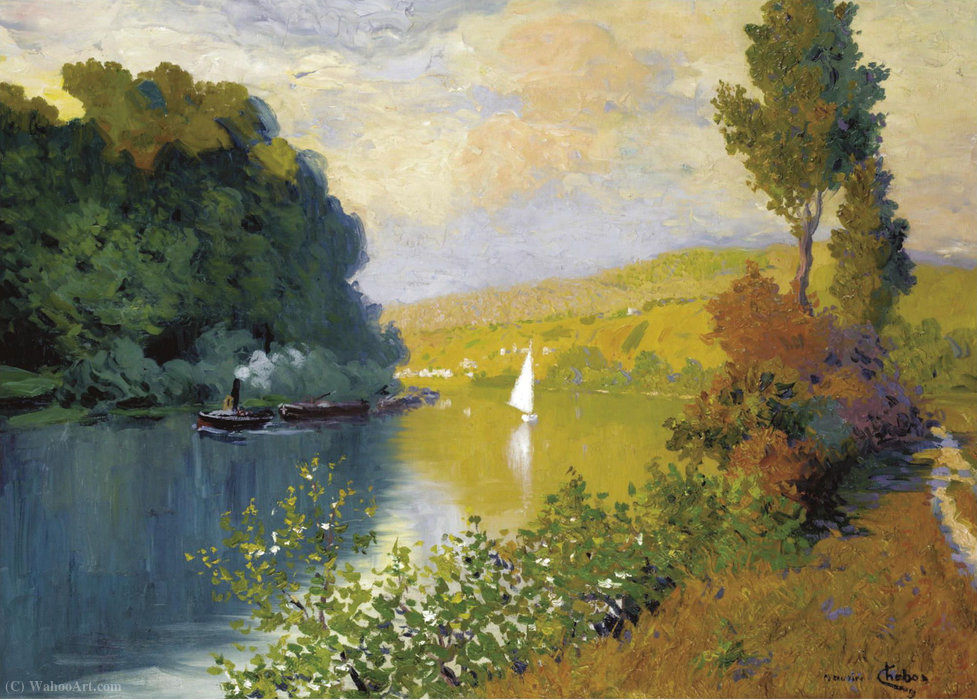 WikiOO.org - Encyclopedia of Fine Arts - Schilderen, Artwork Maurice Chabas - Bank of the River