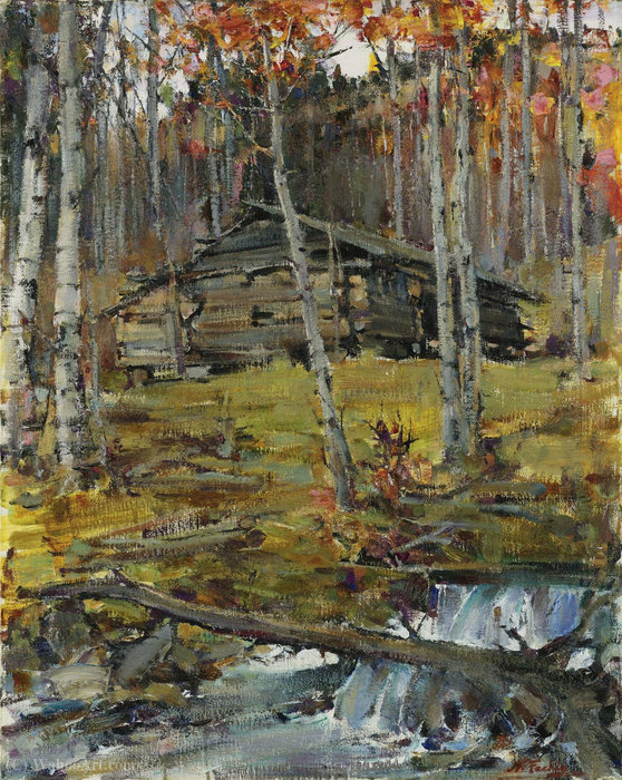 Wikioo.org - The Encyclopedia of Fine Arts - Painting, Artwork by Nicolai Fechin - Autumn trees, twinning