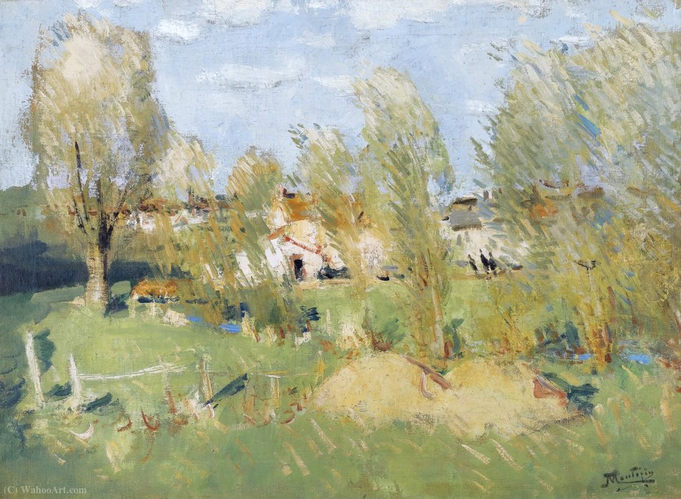 Wikioo.org - The Encyclopedia of Fine Arts - Painting, Artwork by Pierre-Eugène Montézin - Entering the Village