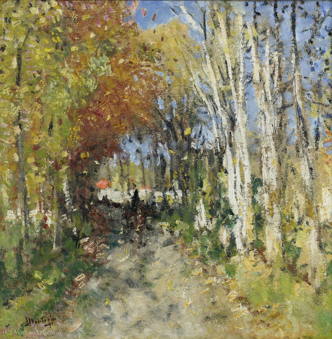 WikiOO.org - 백과 사전 - 회화, 삽화 Pierre-Eugène Montézin - Alley in the Forest
