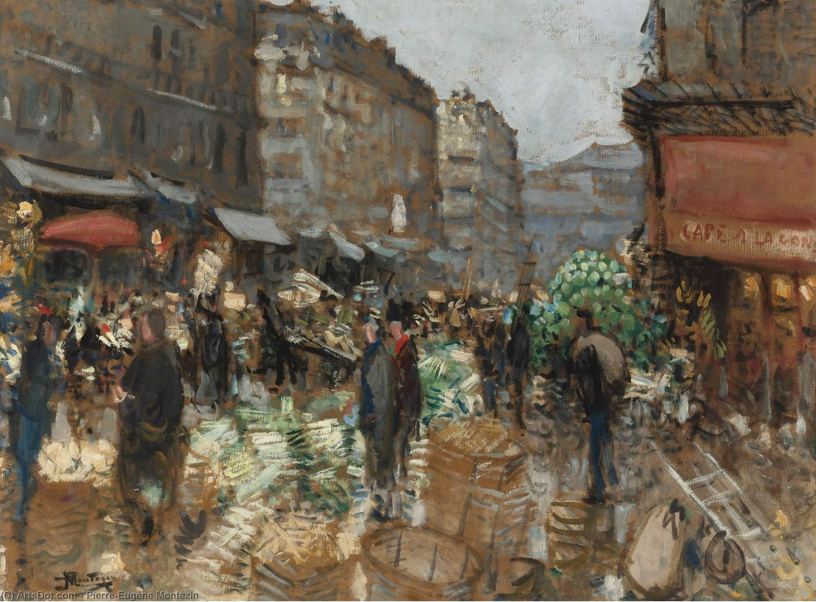 Wikioo.org - สารานุกรมวิจิตรศิลป์ - จิตรกรรม Pierre-Eugène Montézin - At the Market