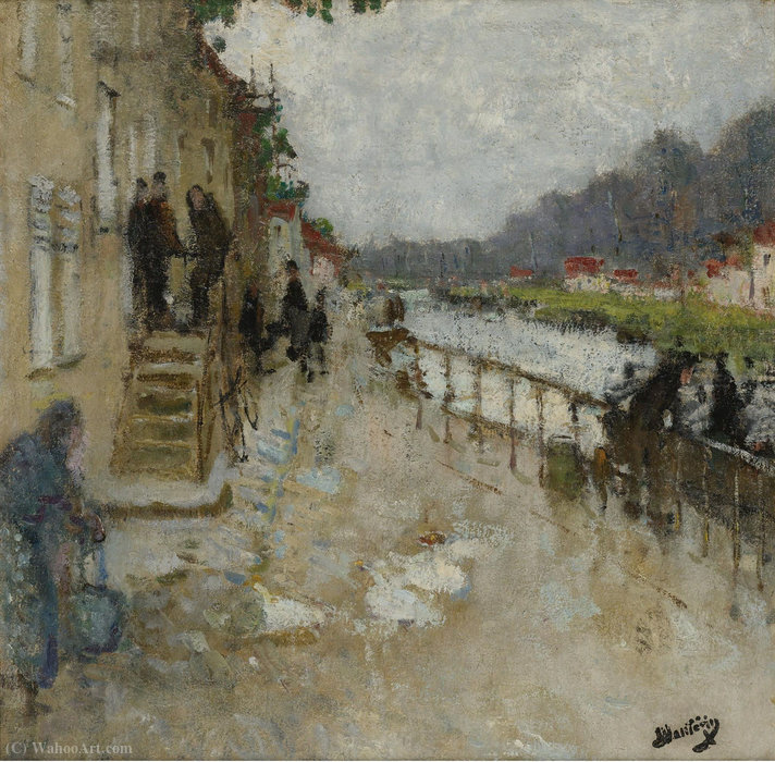 Wikioo.org – La Enciclopedia de las Bellas Artes - Pintura, Obras de arte de Pierre-Eugène Montézin - Banco del Canal de Saint-Mammes