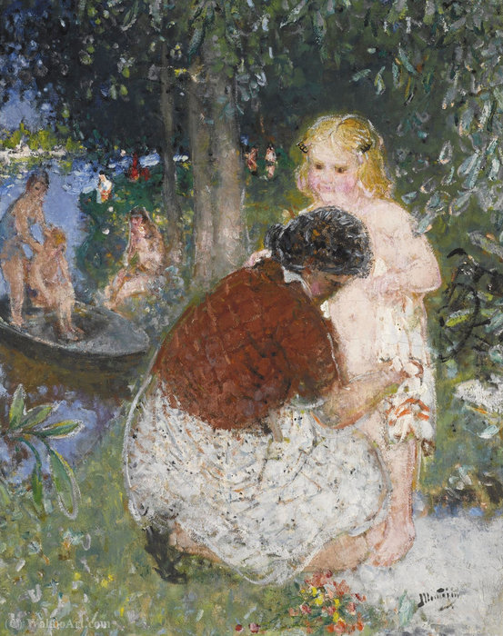 WikiOO.org - Енциклопедія образотворчого мистецтва - Живопис, Картини
 Pierre-Eugène Montézin - Bathing in Summer
