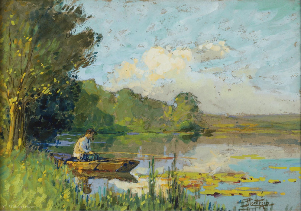WikiOO.org - Encyclopedia of Fine Arts - Lukisan, Artwork Pierre-Eugène Montézin - Fishing