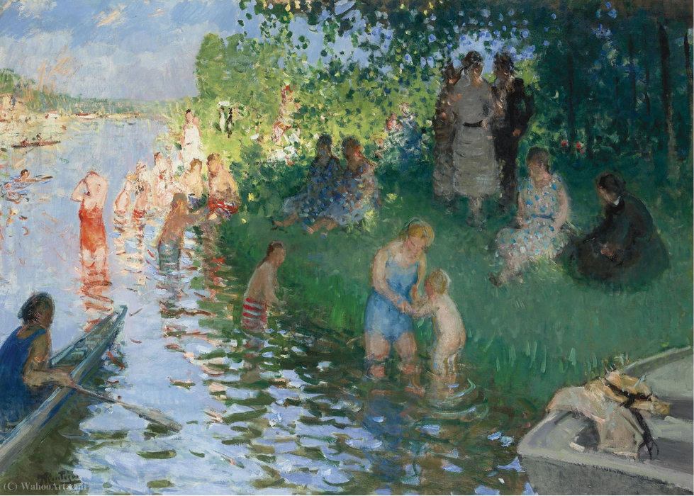 Wikioo.org – L'Enciclopedia delle Belle Arti - Pittura, Opere di Pierre-Eugène Montézin - La balneazione