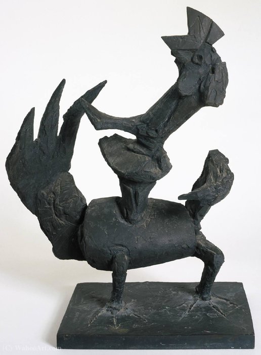 Wikoo.org - موسوعة الفنون الجميلة - اللوحة، العمل الفني Bernard Meadows - Startled bird, (1955)