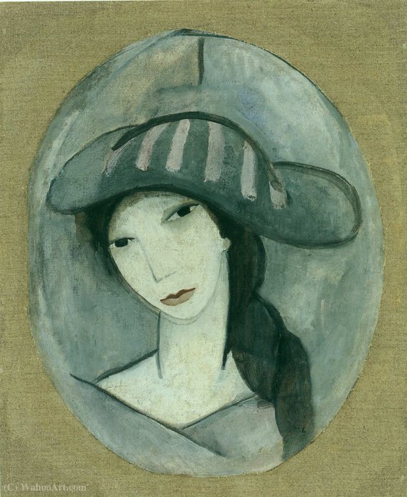 WikiOO.org - Enciclopédia das Belas Artes - Pintura, Arte por Marie Laurencin - Tête de Femme (1912)