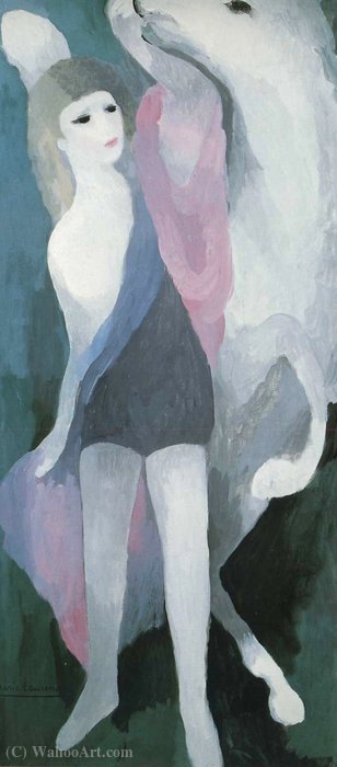 WikiOO.org - Güzel Sanatlar Ansiklopedisi - Resim, Resimler Marie Laurencin - Femme au cheval (1925)