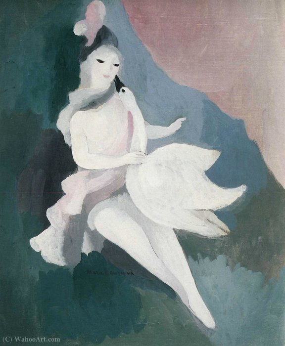 Wikioo.org - The Encyclopedia of Fine Arts - Painting, Artwork by Marie Laurencin - Léda et le cygne (1925)