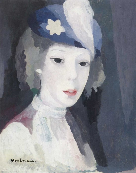 Wikioo.org - The Encyclopedia of Fine Arts - Painting, Artwork by Marie Laurencin - Autoportrait au chapeau (1927)