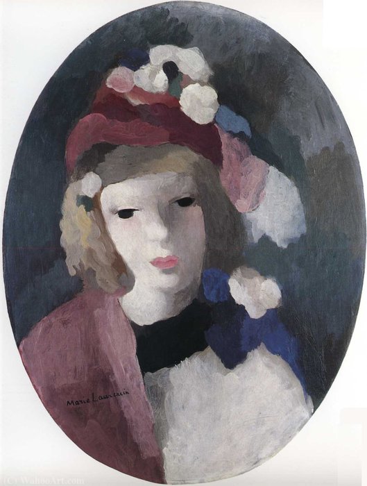 WikiOO.org - Εγκυκλοπαίδεια Καλών Τεχνών - Ζωγραφική, έργα τέχνης Marie Laurencin - Jeune femme en buste (1927)