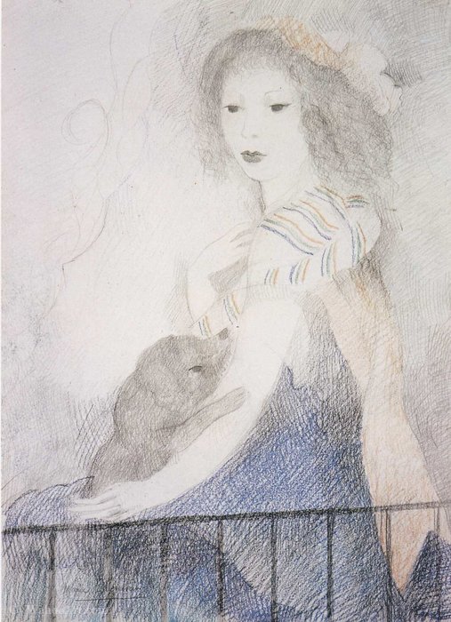 Wikioo.org - Die Enzyklopädie bildender Kunst - Malerei, Kunstwerk von Marie Laurencin - Portrait de jeune fille (1928)