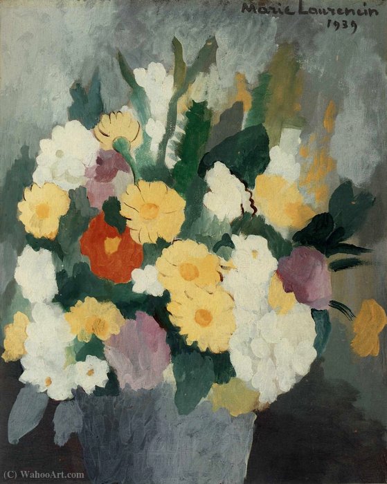 WikiOO.org - אנציקלופדיה לאמנויות יפות - ציור, יצירות אמנות Marie Laurencin - Bouquet de Fleurs (1939)