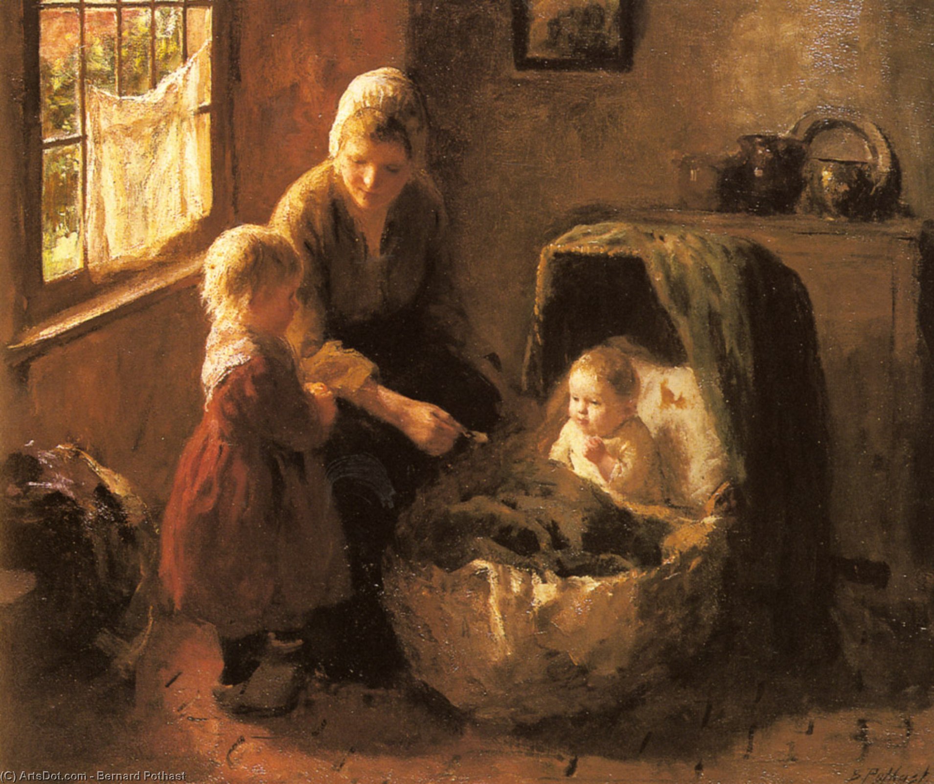 Wikioo.org - The Encyclopedia of Fine Arts - Painting, Artwork by Bernard Pothast - Baby's mealtime