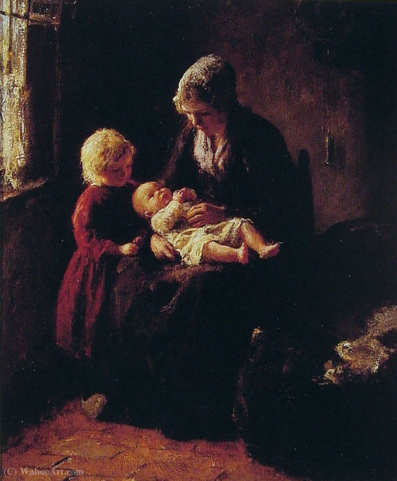 WikiOO.org - Encyclopedia of Fine Arts - Maľba, Artwork Bernard Pothast - The new baby