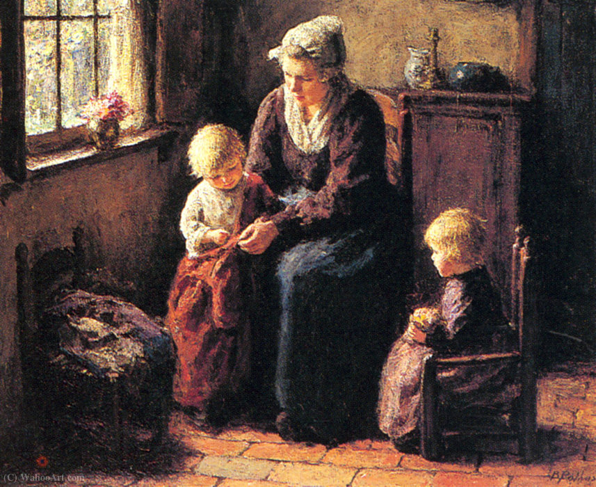 Wikioo.org - The Encyclopedia of Fine Arts - Painting, Artwork by Bernard Pothast - The sewing lesson