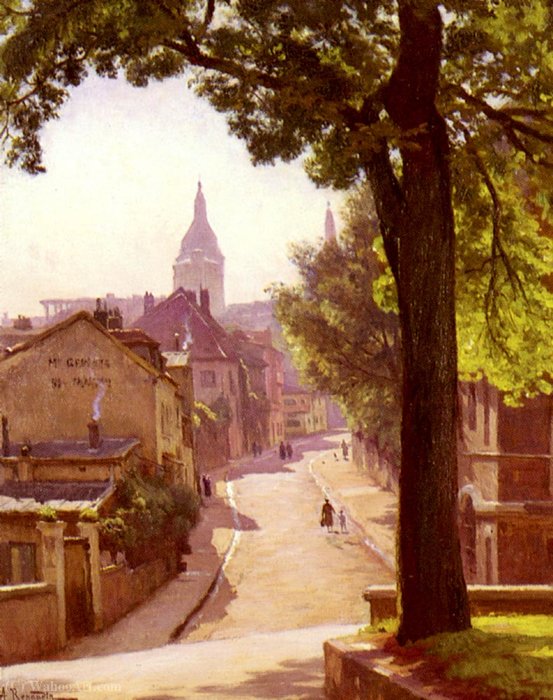 Wikioo.org – L'Encyclopédie des Beaux Arts - Peinture, Oeuvre de Alfred Renaudin - La rue de l abreuvoir a montmartre