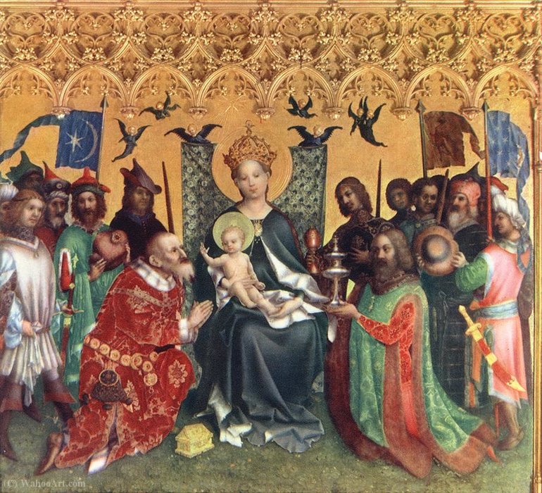 Wikioo.org - The Encyclopedia of Fine Arts - Painting, Artwork by Stefan Lochner - Adoration of the Magi