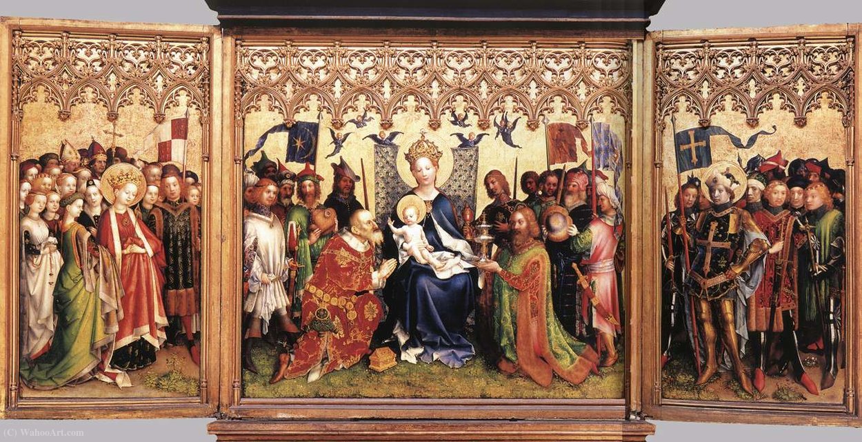 Wikioo.org - The Encyclopedia of Fine Arts - Painting, Artwork by Stefan Lochner - Altarpiece of the Patron Saints of Cologne