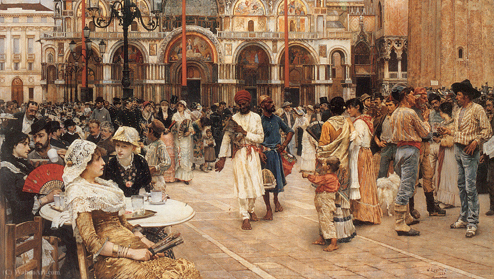Wikioo.org - The Encyclopedia of Fine Arts - Painting, Artwork by William Logsdail - Piazza of St Mark's, Venice