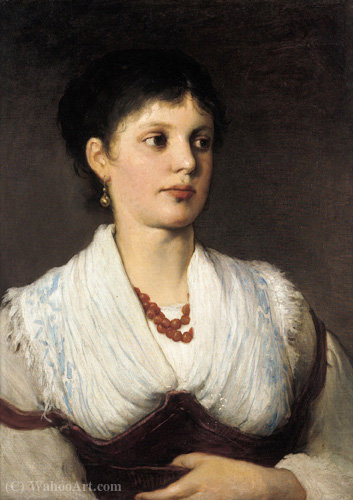 Wikioo.org - The Encyclopedia of Fine Arts - Painting, Artwork by Gabriel Cornelius Ritter Von Max - A portrait of a woman in native costume