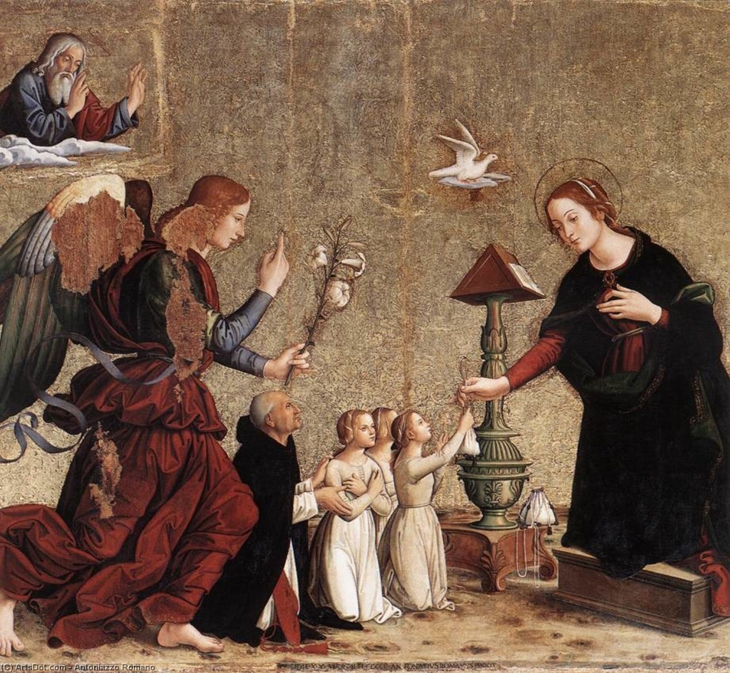 Wikioo.org - The Encyclopedia of Fine Arts - Painting, Artwork by Antoniazzo Romano - Annunciation