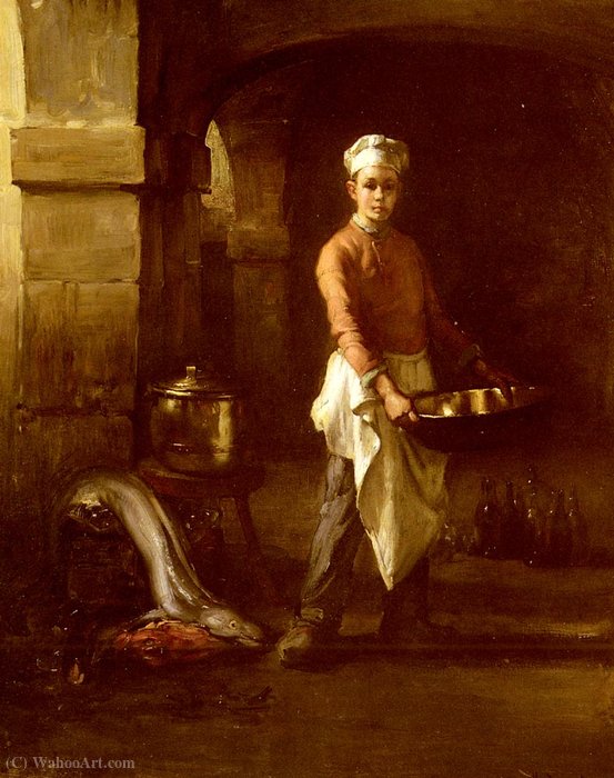 WikiOO.org - אנציקלופדיה לאמנויות יפות - ציור, יצירות אמנות Joseph Bail - The kitchen boy