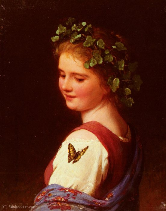 Wikioo.org – La Enciclopedia de las Bellas Artes - Pintura, Obras de arte de Meyer Georg Von Bremen (Johann Georg Meyer) - La mariposa