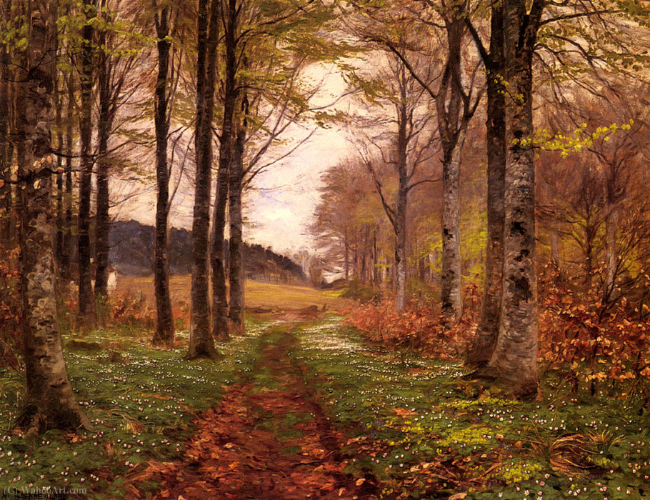 WikiOO.org - 百科事典 - 絵画、アートワーク Hans Andersen Brendekilde - 森林の風景