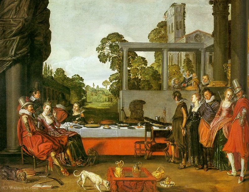 Wikioo.org – La Enciclopedia de las Bellas Artes - Pintura, Obras de arte de Willem Pietersz Buytewech - Banquete en el Open Air