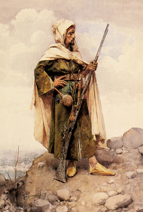 Wikioo.org - สารานุกรมวิจิตรศิลป์ - จิตรกรรม Gustavo Simoni - An arab soldier