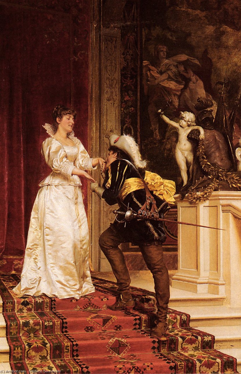WikiOO.org - Encyclopedia of Fine Arts - Målning, konstverk Charles Joseph Frédéric Soulacroix - The cavalier's kiss