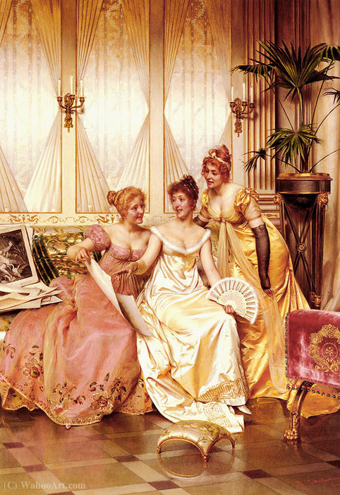 Wikioo.org - The Encyclopedia of Fine Arts - Painting, Artwork by Charles Joseph Frédéric Soulacroix - The three connoisseurs