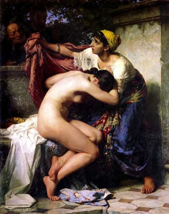 Wikioo.org – L'Enciclopedia delle Belle Arti - Pittura, Opere di Laurits Tuxen - Susanne in Bagno