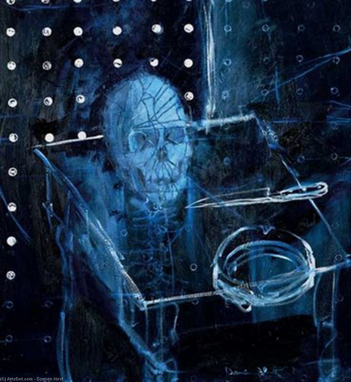 Wikioo.org - The Encyclopedia of Fine Arts - Painting, Artwork by Damien Hirst - Human skull in space