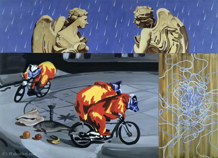 WikiOO.org - Енциклопедия за изящни изкуства - Живопис, Произведения на изкуството David Salle - Angels in the Rain