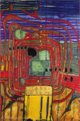 Wikioo.org – L'Encyclopédie des Beaux Arts - Peinture, Oeuvre de Friedensreich Hundertwasser - Hommage au tachisme