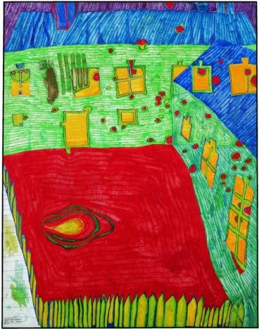 Wikioo.org - The Encyclopedia of Fine Arts - Painting, Artwork by Friedensreich Hundertwasser - Jew-s House in Austria