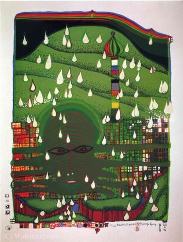 Wikioo.org - The Encyclopedia of Fine Arts - Painting, Artwork by Friedensreich Hundertwasser - Green power