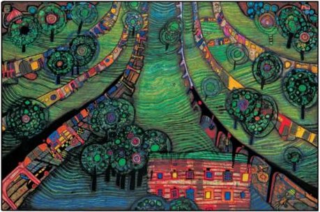 WikiOO.org - Encyclopedia of Fine Arts - Maalaus, taideteos Friedensreich Hundertwasser - Green town