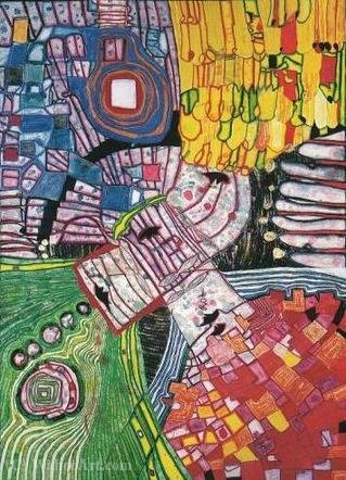 Wikioo.org - Die Enzyklopädie bildender Kunst - Malerei, Kunstwerk von Friedensreich Hundertwasser - Die vier Antipoden