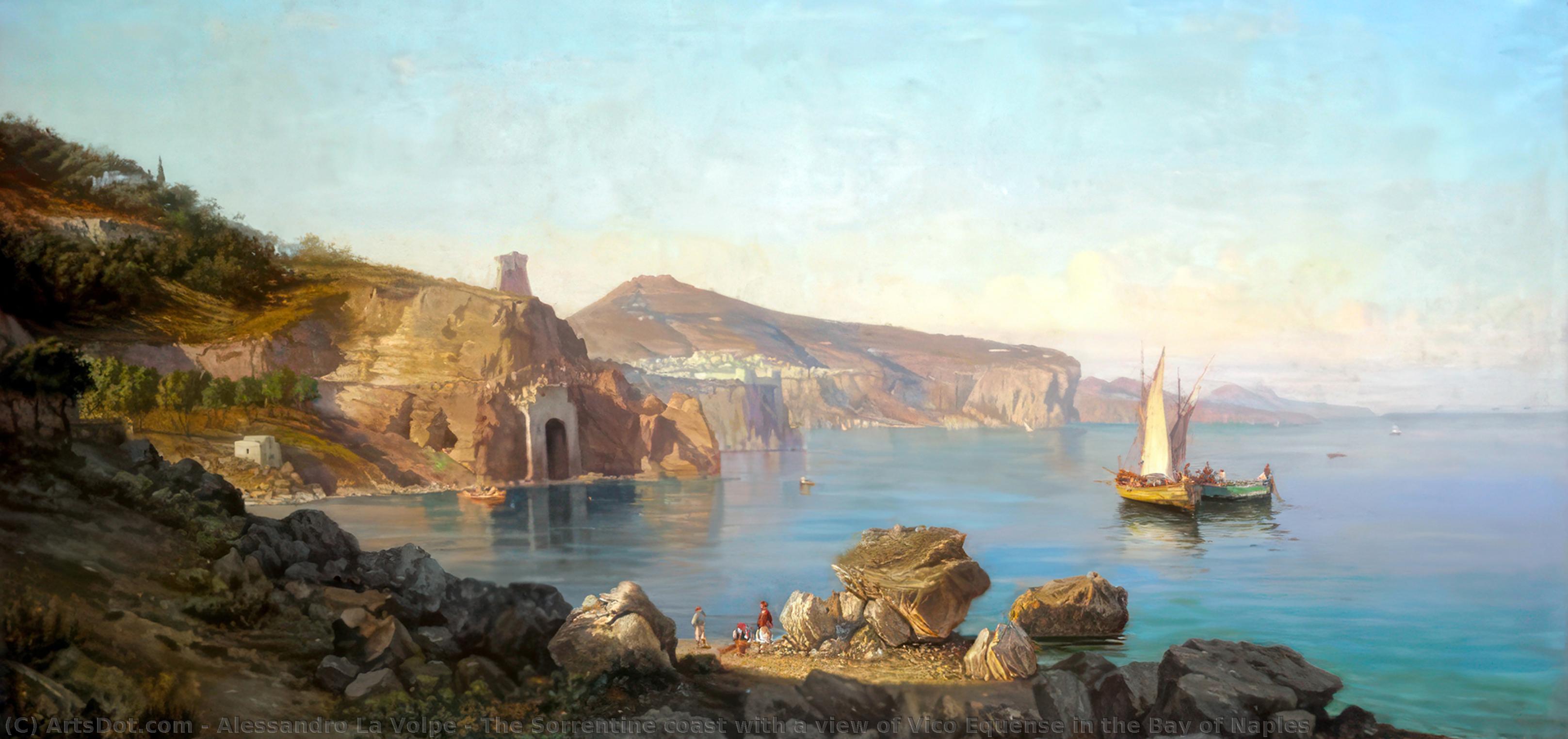 Wikioo.org - สารานุกรมวิจิตรศิลป์ - จิตรกรรม Alessandro La Volpe - The sorrentine coast with a view of vico equense in the bay of naples