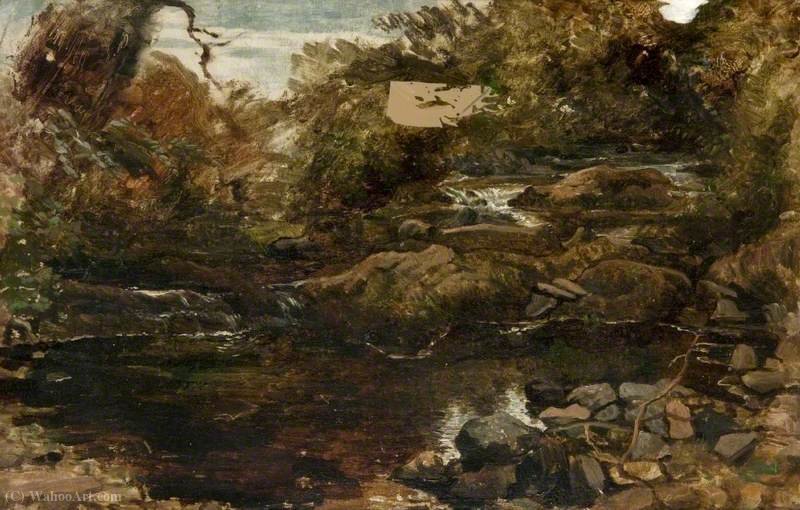 Wikioo.org - The Encyclopedia of Fine Arts - Painting, Artwork by Alexander Fraser - A highland burn (a brooklet stream)