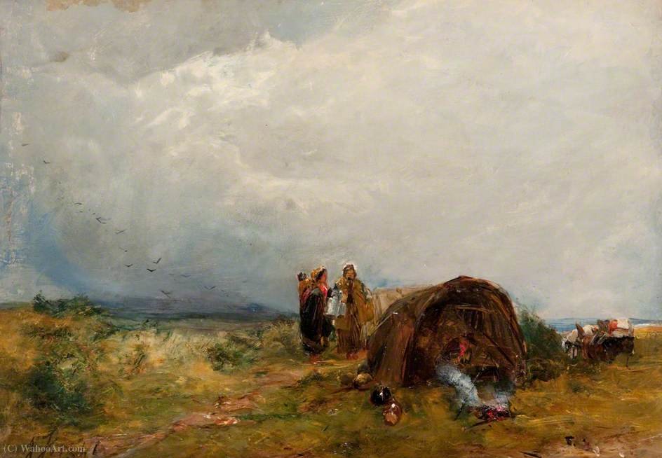 WikiOO.org - دایره المعارف هنرهای زیبا - نقاشی، آثار هنری Alexander Fraser - Gypsies in a landscape