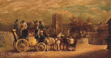 WikiOO.org - Encyclopedia of Fine Arts - Malba, Artwork John Charles Maggs - The barnstaple to london mail coach